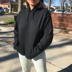 Topman // Black Hoodie with Rose Embroidery